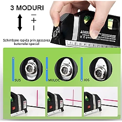 Nivela cu Laser Level Pro3 Multifunctionala cu Boloboc si Ruleta Nivela cu Laser Level Pro3 Multifunctionala cu Boloboc si Ruleta