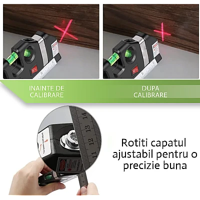 Nivela cu Laser Level Pro3 Multifunctionala cu Boloboc si Ruleta Nivela cu Laser Level Pro3 Multifunctionala cu Boloboc si Ruleta