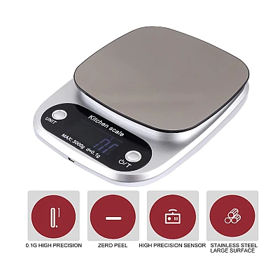Cantar de bucatarie electronic cu display LCD GRI Cantar de bucatarie electronic cu display LCD GRI