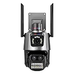 Camera de supraveghere dubla WIFI 8MP exterior/interior Ultra HD 5X zoom rotire alarma senzor miscare AX