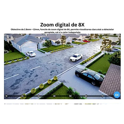 Camera de supraveghere dubla WIFI 8MP exterior/interior Ultra HD 5X zoom rotire alarma senzor miscare AX Camera de supraveghere dubla WIFI 8MP exterior/interior Ultra HD 5X zoom rotire alarma senzor miscare AX