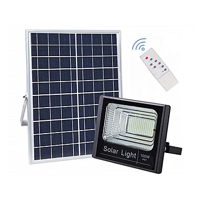 Proiector LED 100W cu panou solar si telecomanda HA Proiector LED 100W cu panou solar si telecomanda HA