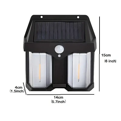 Lampa solara de perete dubla CB 228 AX cu senzor de miscare Lampa solara de perete dubla CB 228 AX cu senzor de miscare