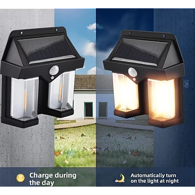 Lampa solara de perete dubla CB 228 AX cu senzor de miscare Lampa solara de perete dubla CB 228 AX cu senzor de miscare