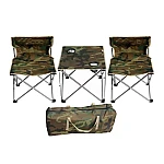 Set Masa cu 2 Scaune Pentru Camping Pliabile Model Army Geanta Inclusa