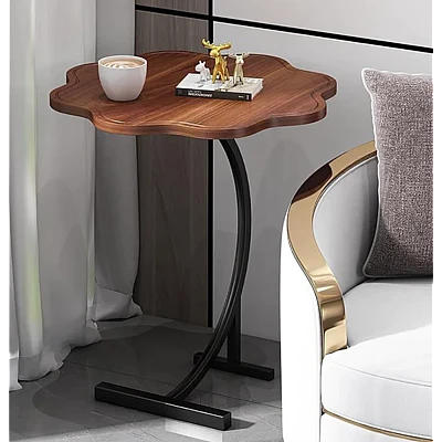 Masuta de cafea tip floare cu picior pentru canapea sau pat culoare maro Masuta de cafea tip floare cu picior pentru canapea sau pat culoare maro