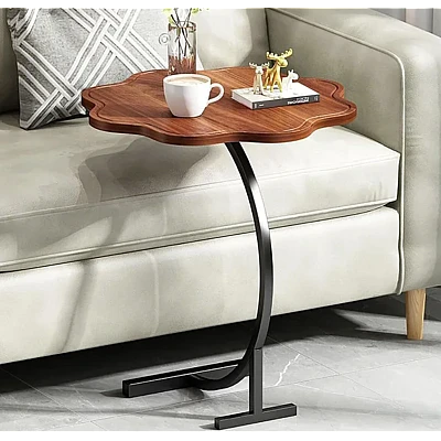 Masuta de cafea tip floare cu picior pentru canapea sau pat culoare maro Masuta de cafea tip floare cu picior pentru canapea sau pat culoare maro