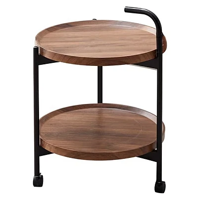 Masa rotunda de cafea pentru living cu roti design nordic 40 x 40 x 65cm Masa rotunda de cafea pentru living cu roti design nordic 40 x 40 x 65cm