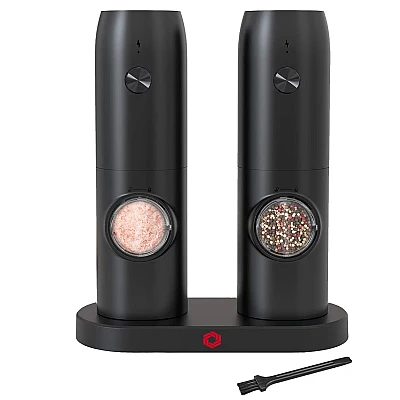 Set 2 rasnite electrice sare si piper stand incarcare USB Set 2 rasnite electrice sare si piper stand incarcare USB