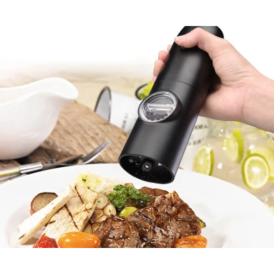 Set 2 rasnite electrice sare si piper stand incarcare USB