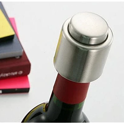 Set 2 bucati DOP cu buton pentru sticla de vin din metal Set 2 bucati DOP cu buton pentru sticla de vin din metal