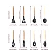 Set 12 ustensile de bucatarie Lemn/Silicon Roz