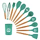 Set 12 ustensile de bucatarie Lemn/Silicon Verde Set 12 ustensile de bucatarie Lemn/Silicon Verde