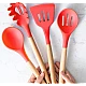 Set 12 ustensile de bucatarie Lemn/Silicon Rosu Set 12 ustensile de bucatarie Lemn/Silicon Rosu
