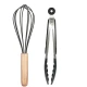 Set 12 ustensile de bucatarie Lemn/Silicon Gri Inchis