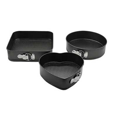 Set 3 tavi de prajituri cu baza detasabila si forme diferite 24/26/28 CM Set 3 tavi de prajituri cu baza detasabila si forme diferite 24/26/28 CM