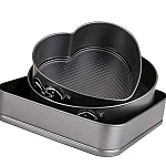Set 3 tavi de prajituri cu baza detasabila si forme diferite 24/26/28 CM