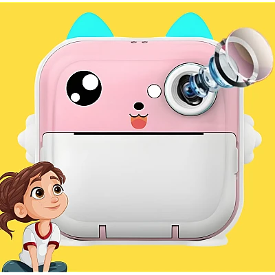 Aparat foto instant copii 10 role 48px FULL HD 5 jocuri player muzical Aparat foto instant copii 10 role 48px FULL HD 5 jocuri player muzical