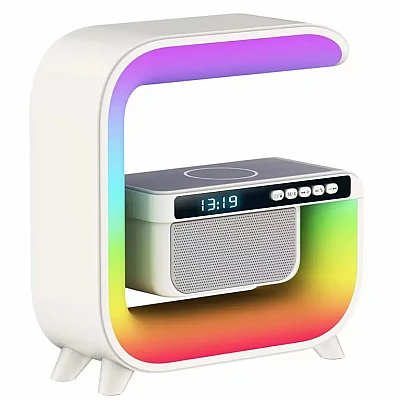 Boxa bluetooth LED cu incarcator wireless si ceas HM G3 Boxa bluetooth LED cu incarcator wireless si ceas HM G3