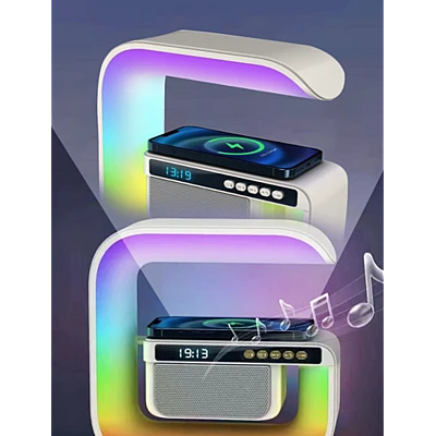 Boxa bluetooth LED cu incarcator wireless si ceas HM G3 Boxa bluetooth LED cu incarcator wireless si ceas HM G3