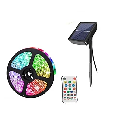 Banda LED multicolora Q ZD933 cu panou solar si telecomanda 5 metri Banda LED multicolora Q ZD933 cu panou solar si telecomanda 5 metri