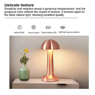 Lampa de birou portabila Gold ciupercuta Q TL142 Andowl Lampa de birou portabila Gold ciupercuta Q TL142 Andowl