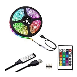 Kit Banda Led RGB cu USB lungime 2M telecomanda pentru TV PC Auto Casa Iluminat decorativ Q DT20