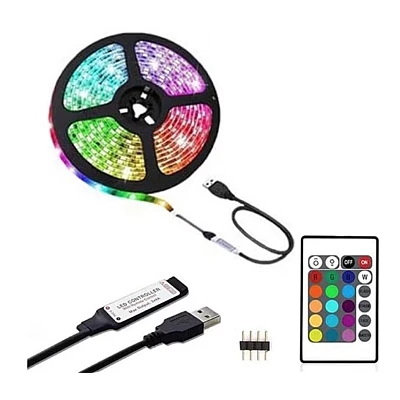 Kit Banda Led RGB cu USB lungime 2M telecomanda pentru TV PC Auto Casa Iluminat decorativ Q DT20 Kit Banda Led RGB cu USB lungime 2M telecomanda pentru TV PC Auto Casa Iluminat decorativ Q DT20