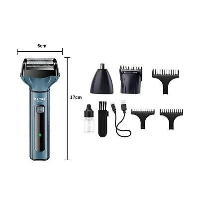 Aparat de ras electric ajustare faciala 2 lame KM 1433 incarcare USB Aparat de ras electric ajustare faciala 2 lame KM 1433 incarcare USB