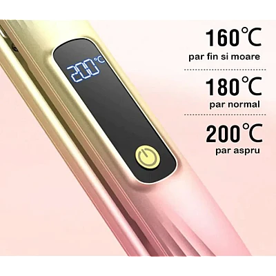 Placa de par 2 in 1 indreptat si ondulat cu display LCD portabila Q M125 Placa de par 2 in 1 indreptat si ondulat cu display LCD portabila Q M125