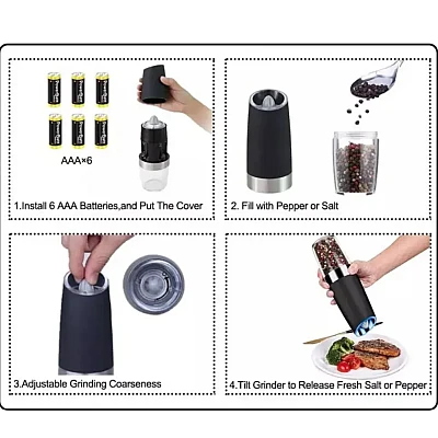 Rasnita electrica pentru sare si piper AO 78207 plastic Rasnita electrica pentru sare si piper AO 78207 plastic
