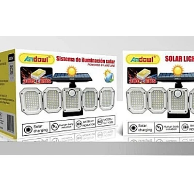 Lampa solara Andowl Q TY300 cu 5 casete 300 LED pentru exterior Lampa solara Andowl Q TY300 cu 5 casete 300 LED pentru exterior