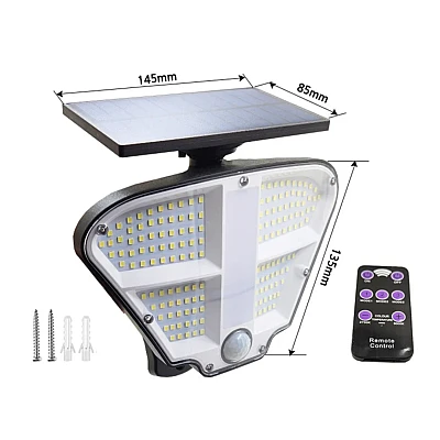 UB Lampa solara de perete ZB160 15 cu senzor de miscare si telecomanda UB Lampa solara de perete ZB160 15 cu senzor de miscare si telecomanda
