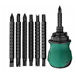 Set surubelnita CRV cu biti 13 in 1 Otel Verde/Negru