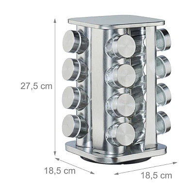 Set 16 recipiente condimente Alimar cu suport rotativ inox Set 16 recipiente condimente Alimar cu suport rotativ inox