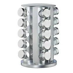 Set 20 recipiente condimente cu suport rotativ inox