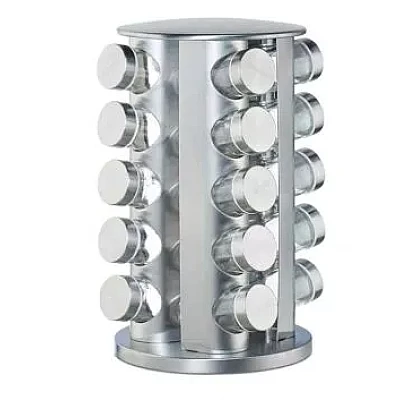 Set 20 recipiente condimente cu suport rotativ inox Set 20 recipiente condimente cu suport rotativ inox