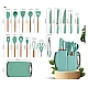 Set de 19 piese ustensile de bucatarie cu tocator si suport depozitare inclus VERDE-TURCOAZ Set de 19 piese ustensile de bucatarie cu tocator si suport depozitare inclus VERDE-TURCOAZ