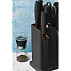 Set de 19 piese ustensile de bucatarie cu tocator si suport depozitare inclus NEGRE Set de 19 piese ustensile de bucatarie cu tocator si suport depozitare inclus NEGRE