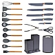 Set de 19 piese ustensile de bucatarie cu tocator si suport depozitare inclus GRI Set de 19 piese ustensile de bucatarie cu tocator si suport depozitare inclus GRI
