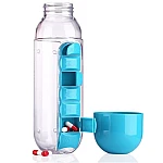 Sticla de apa cu organizator de pastile 600 ml