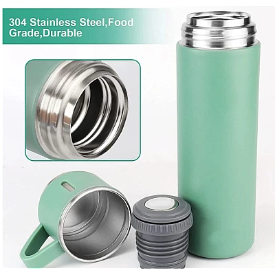 Set termos din inox cu 3 cesti 500ml sticla termoizolanta pentru bauturi fierbinti si reci VERDE Set termos din inox cu 3 cesti 500ml sticla termoizolanta pentru bauturi fierbinti si reci VERDE