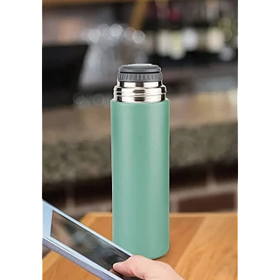 Set termos din inox cu 3 cesti 500ml sticla termoizolanta pentru bauturi fierbinti si reci VERDE Set termos din inox cu 3 cesti 500ml sticla termoizolanta pentru bauturi fierbinti si reci VERDE