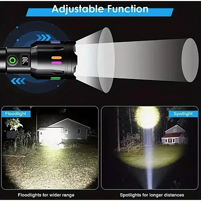 Lanterna tactica LED de mana profesionala X BALOG BL G61 TG cu afisaj electronic de mare putere aluminiu negru Lanterna tactica LED de mana profesionala X BALOG BL G61 TG cu afisaj electronic de mare putere aluminiu negru