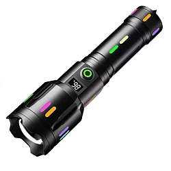 Lanterna tactica LED de mana profesionala X BALOG BL G61 TG  cu afisaj electronic de mare putere aluminiu negru