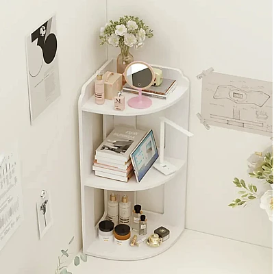 Raft de Colt pentru Birou 2 Etajere Compact 60x24x24cm Alb Raft de Colt pentru Birou 2 Etajere Compact 60x24x24cm Alb