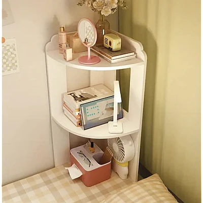 Raft de Colt pentru Birou 2 Etajere Compact 60x24x24cm Alb Raft de Colt pentru Birou 2 Etajere Compact 60x24x24cm Alb