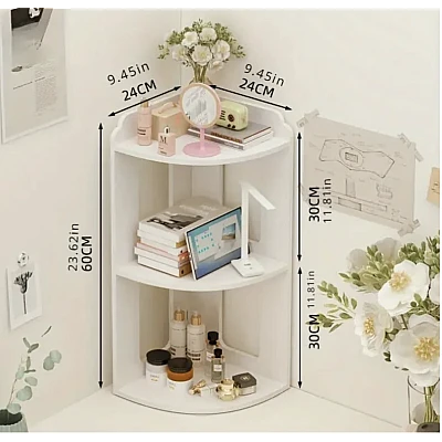 Raft de Colt pentru Birou 2 Etajere Compact 60x24x24cm Alb Raft de Colt pentru Birou 2 Etajere Compact 60x24x24cm Alb