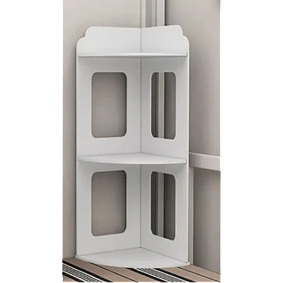 Raft de Colt pentru Birou 2 Etajere Compact 60x24x24cm Alb Raft de Colt pentru Birou 2 Etajere Compact 60x24x24cm Alb