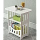 Noptiera alba decorativa din PVC 2 polite 45cm Noptiera alba decorativa din PVC 2 polite 45cm